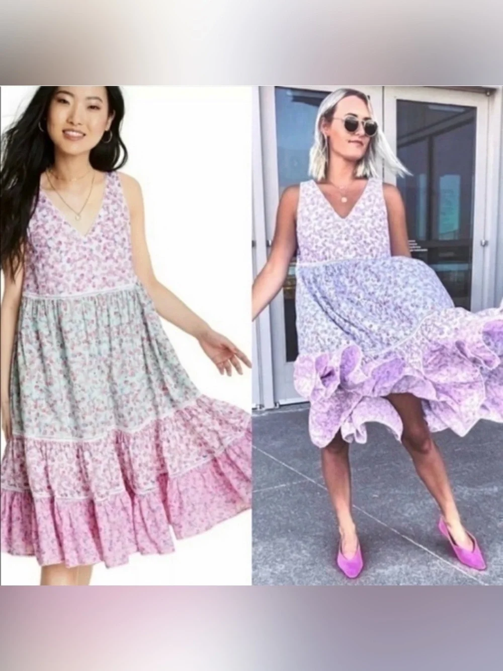 LoveShackFancy X Target M Romantic Pastoral Camille Pink Floral Tiered Mid Dress - Picture 2 of 15